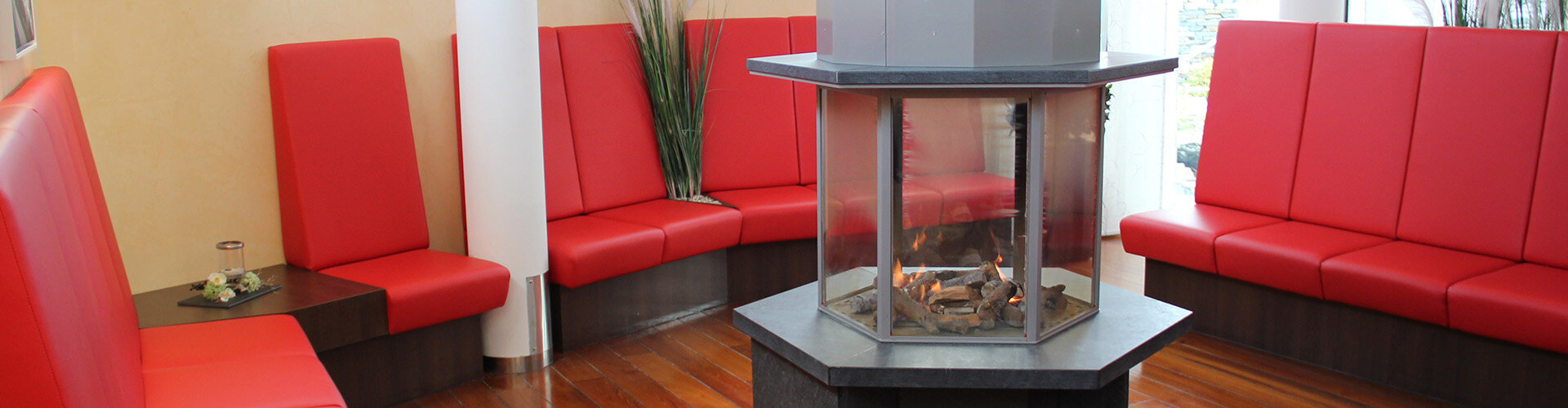 Kamin-Lounge, gemütlich am Feuer sitzen, Entspannung in Thüringen